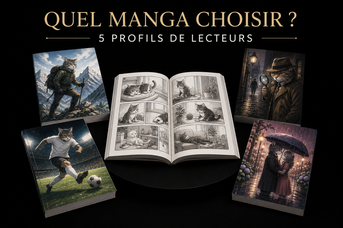 Cinq mangas illustrés pour choisir un premier manga selon cinq profils de lecteurs