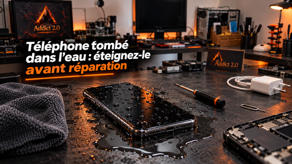 Un téléphone tombé dans l’eau : l’éteindre avant de chercher une réparation